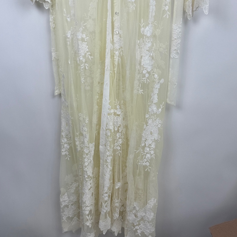 Arnhem Lace Bohemian Maple Maxi Dress Kimono Duster White Festival Size 6 NWT - Picture 7 of 15